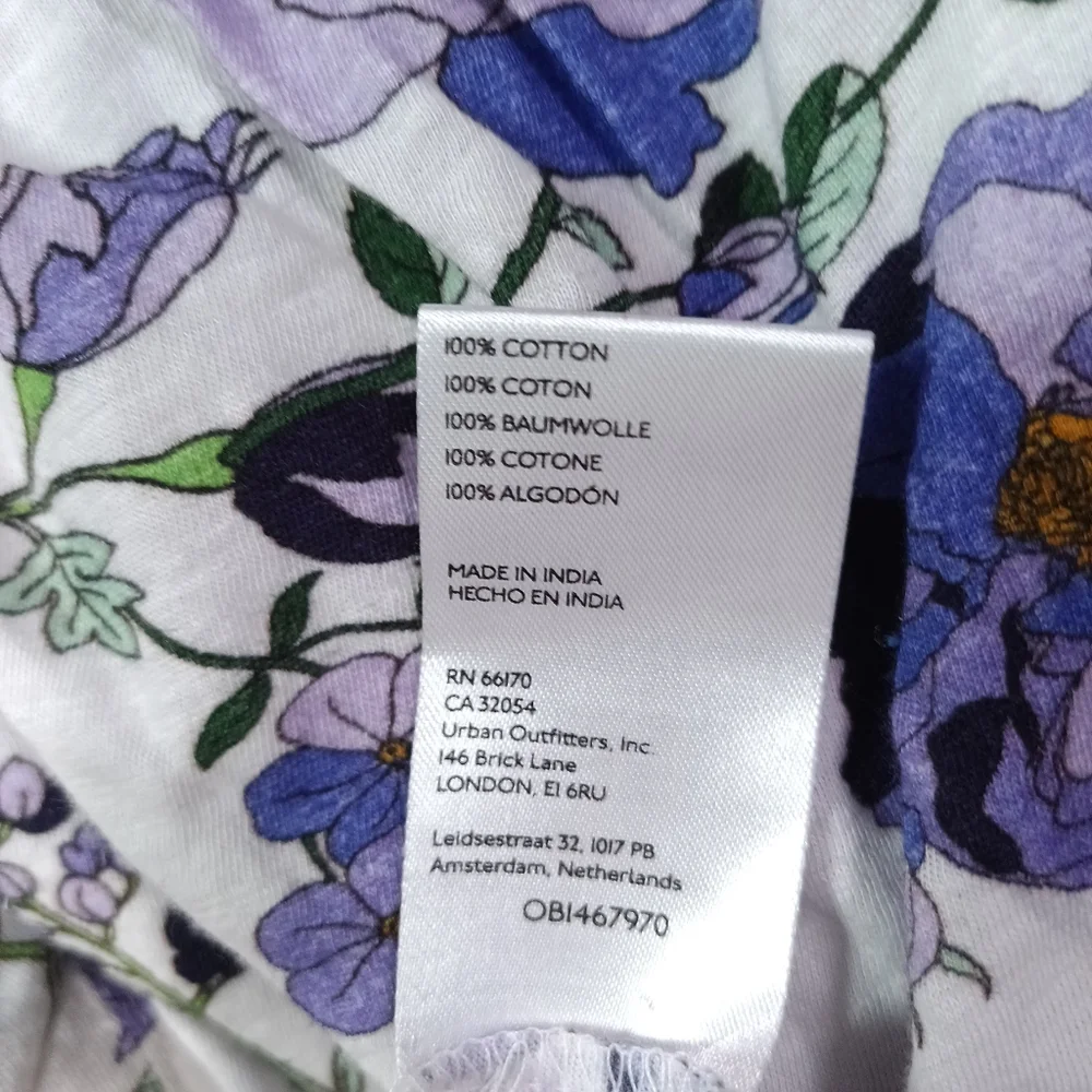 Anthropologie V-Neck Ruched Knit Top in Purple Floral Size XS - Picture 6 of 7